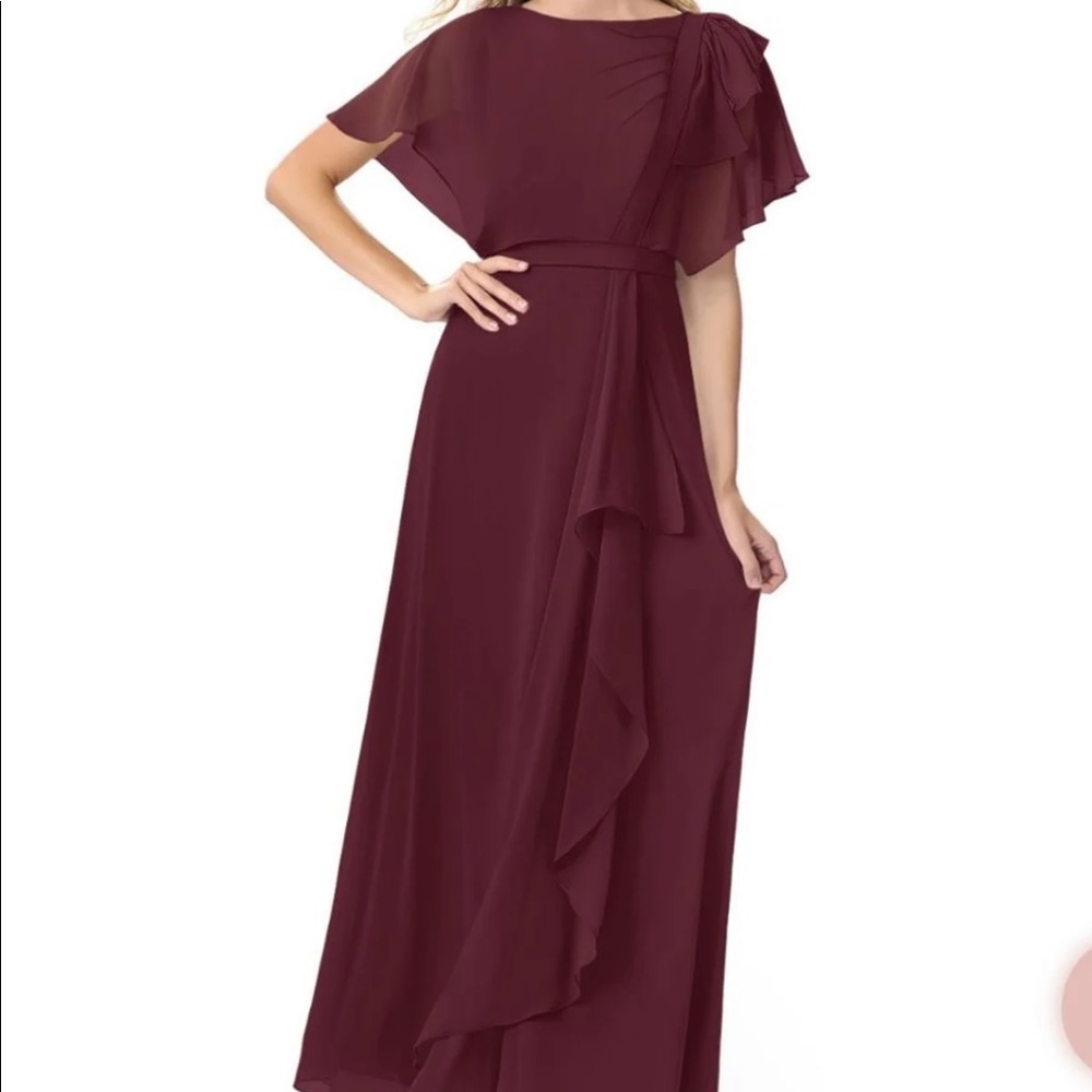Azazie Aaliyah Cabernet colored size 16